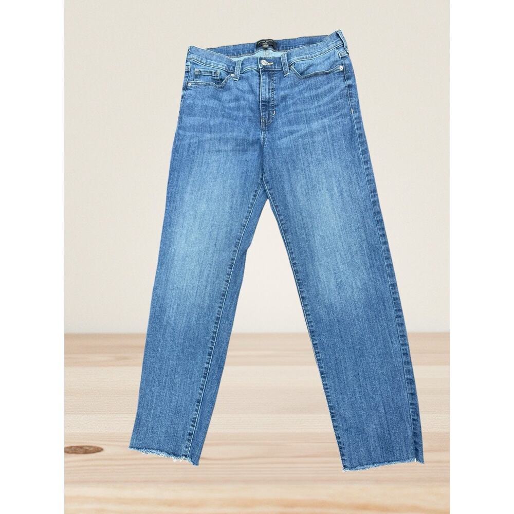 Banana Republic High‎ Rise Slim Jeans Sz 30/10 Tall Ankle w Raw Hem Medium Wash